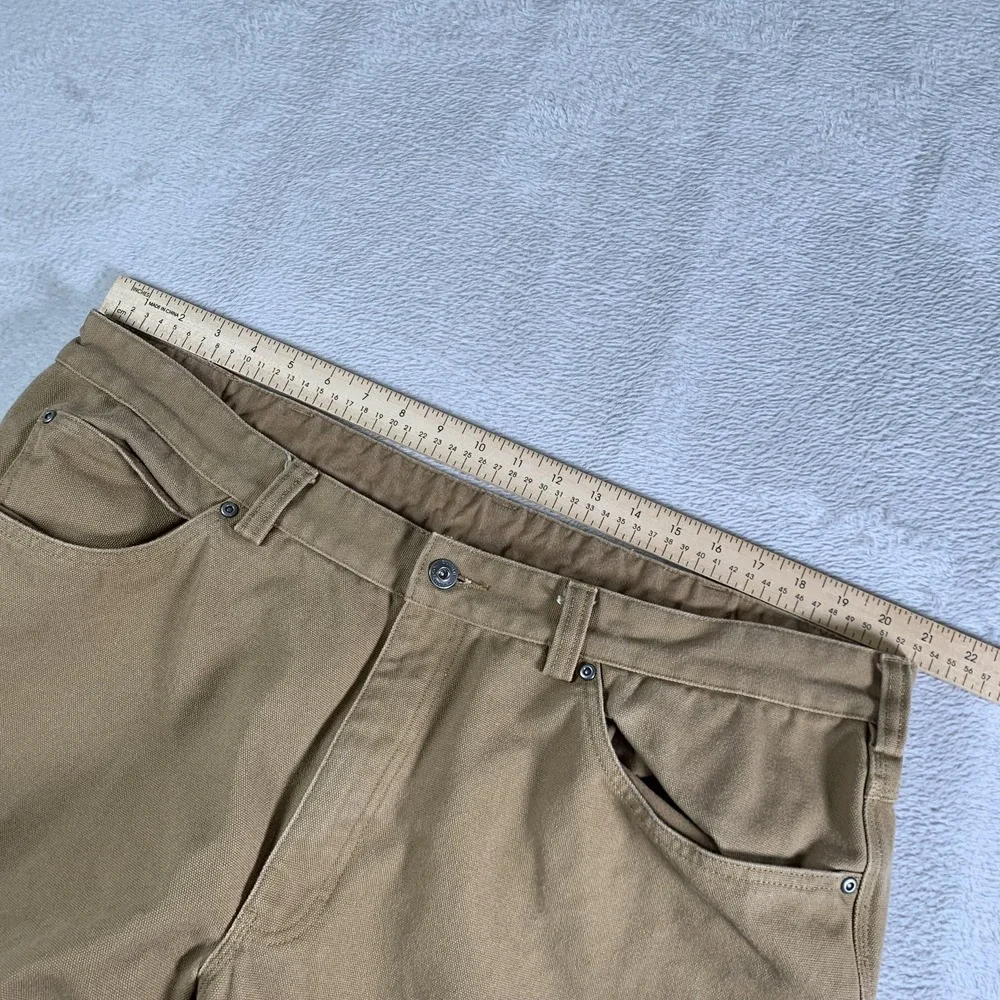 Duluth Trading Co Pants Mens 42x30 Khaki Canvas Relaxed Fit Workwear‎ 5 Pocket - Picture 4 of 13